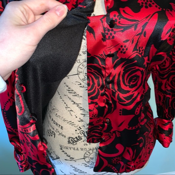 Xscape Black and Red Ladies Blazer Jacket Size 8 - Picture 8 of 16